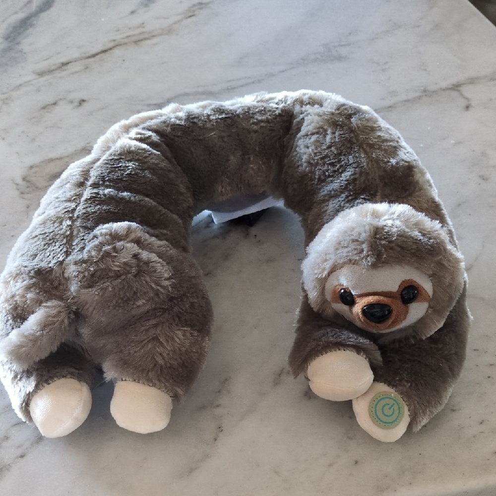 Plush Sloth Neck Pillow - Gray